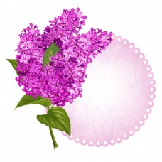 紫色丁香花矢量素材