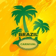 黄色背景，巴西狂欢节