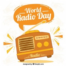 世界无线电日橙色背景