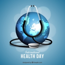 世界卫生日背景听诊器