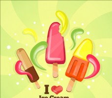我爱冰淇淋雪糕冰棒海报
