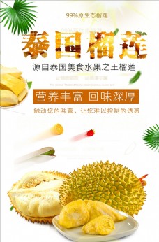 榴莲海报美味泰国榴莲美食海报设计