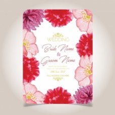 春天海报美丽的花卉婚礼海报