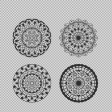 圆形素材曼陀罗抽象圆形花纹免抠png透明图层素材