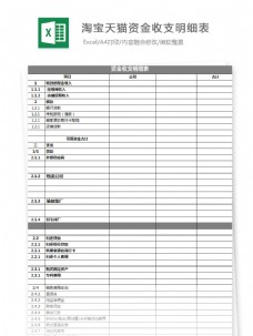 淘宝天猫资金收支明细表Excel文档