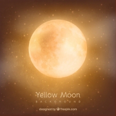 满月背景橙色的月亮的背景