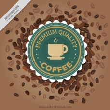 咖啡杯典雅的咖啡豆背景