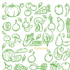 手绘食物蔬菜