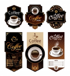 咖啡杯咖啡的标签集合