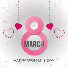 国际妇女节，背景是粉红色的8