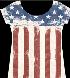 裂纹美国星条旗图案服装印花设计