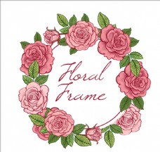 情人节玫瑰花环插图