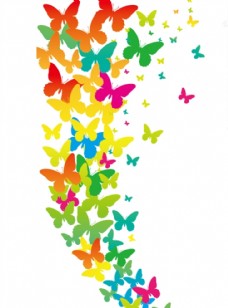 多彩的背景漫天飞舞的蝶儿