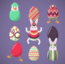 广告春天复活节兔子与彩蛋
