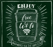 免费WIFI咖啡店海报