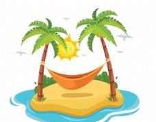 夏日日光海岛椰子树