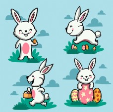 手绘复活节兔子
