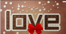 LOVE巧克力奶油威化饼字体