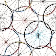 自行车独轮车轮子四方连续底纹