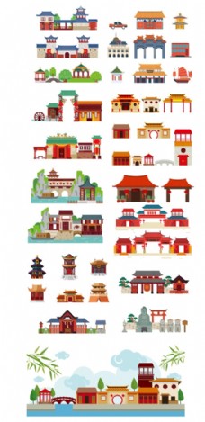 建筑卡通卡通中国建筑