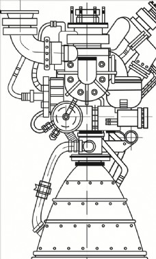线描机器零件矢量图下载